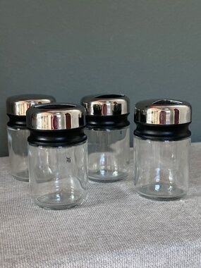 WMF German "De Luxe" Glass Spice & Storage Jar Set - Set of 4